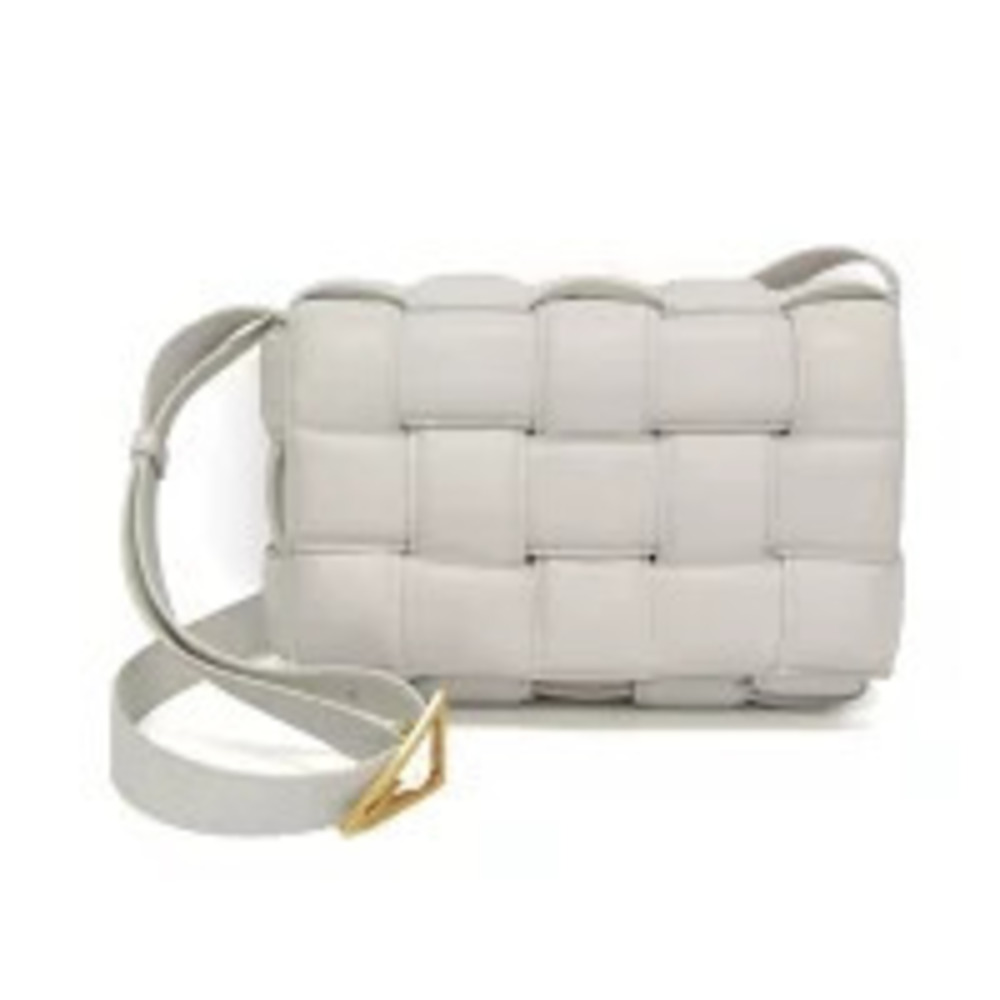 Bottega Veneta Intrecciato Padded Cassette Leather Shoulder Bag White